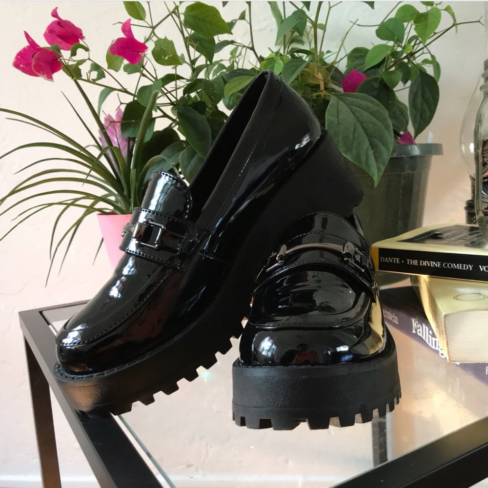 Coolway Platform Leather Slip On Loafer Creepers